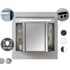 LED-Spiegelschrank 'Kara' anthrazit, weiß matt 79,5 x 70 x 22,5 cm