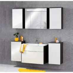 LED-Spiegelschrank 'Kara' anthrazit, weiß matt 79,5 x 70 x 22,5 cm