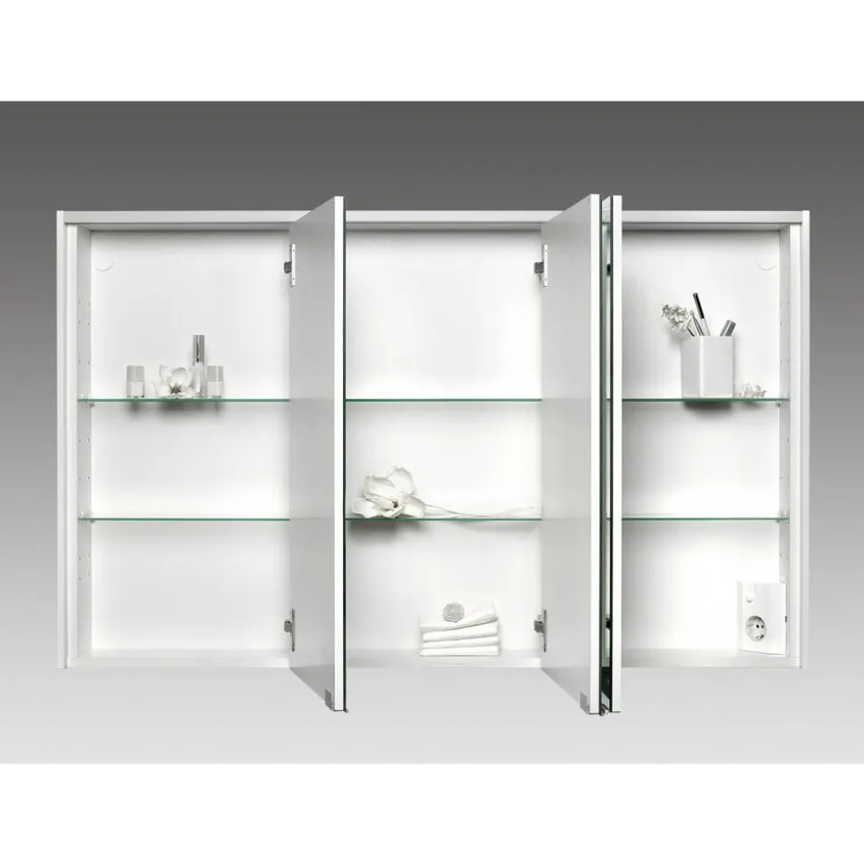 LED-Spiegelschrank 'KHX' anthrazit Hochglanz 120,4 x 74 x 14,2 cm