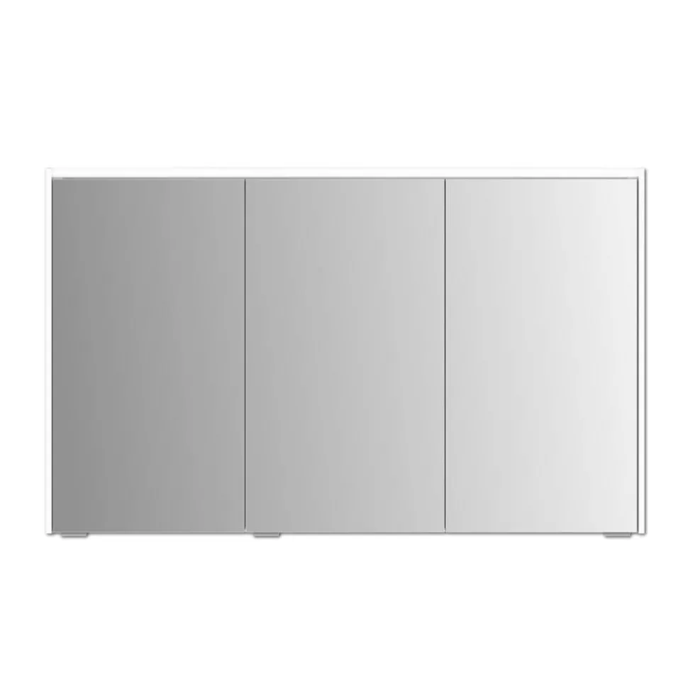 LED-Spiegelschrank 'KHX' weiß Hochglanz 120,4 x 74 x 14,2 cm
