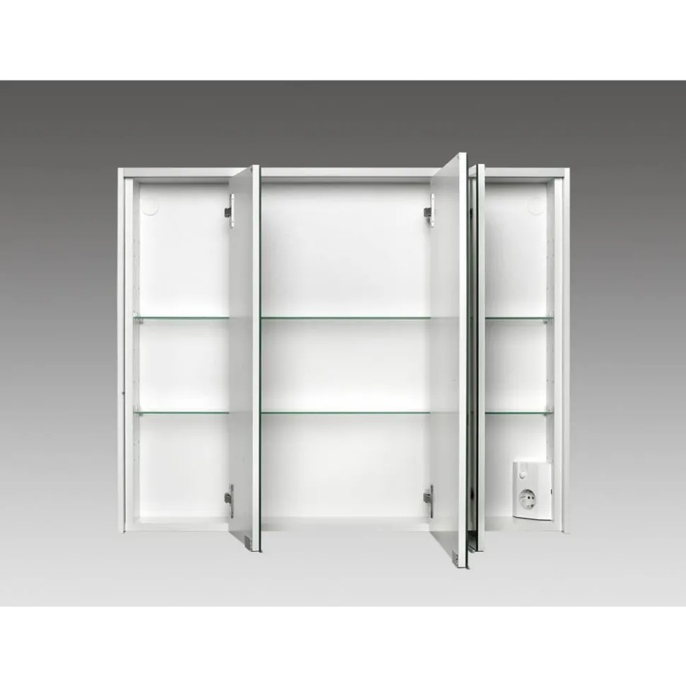 LED-Spiegelschrank 'KHX' weiß matt 90,4 x 74 x 14,2 cm