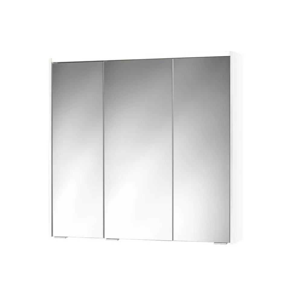 LED-Spiegelschrank 'KHX' weiß Hochglanz 80,4 x 74 x 14,2 cm