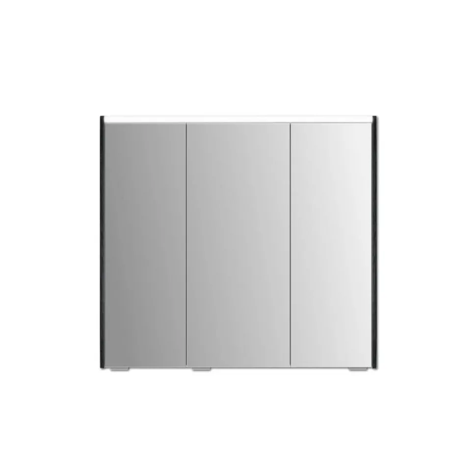 LED-Spiegelschrank 'KHX' weiß Hochglanz 80,4 x 74 x 14,2 cm