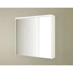 LED-Spiegelschrank 'KHX' weiß Hochglanz 80,4 x 74 x 14,2 cm