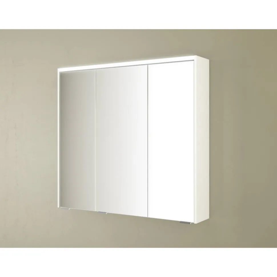 LED-Spiegelschrank 'KHX' weiß Hochglanz 80,4 x 74 x 14,2 cm