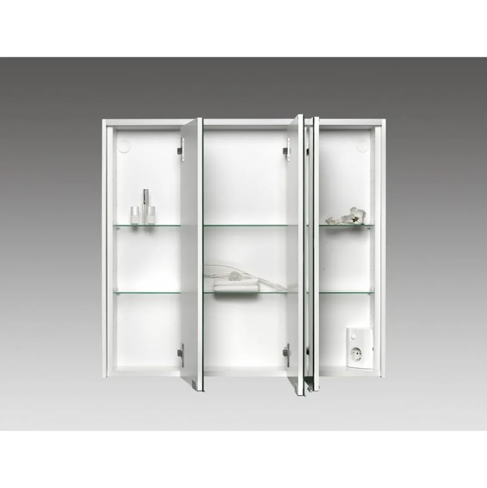 LED-Spiegelschrank 'KHX' weiß matt 80,4 x 74 x 14,2 cm