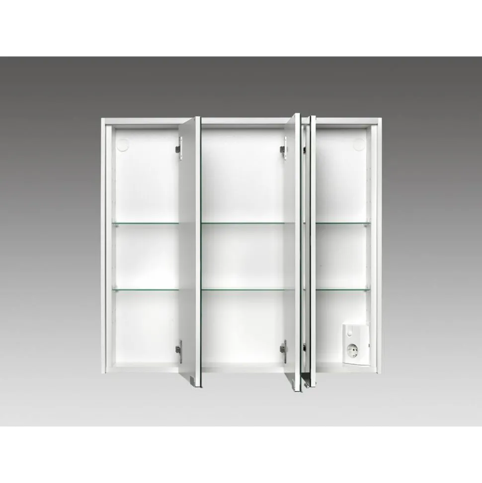 LED-Spiegelschrank 'KHX' weiß matt 80,4 x 74 x 14,2 cm