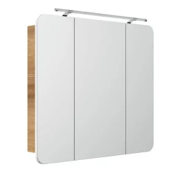 LED-Spiegelschrank 'Milano' braun 89,9 x 78 x 15,8 cm