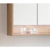 LED-Spiegelschrank 'Natura' braun 93,4 x 84 x 15,5 cm