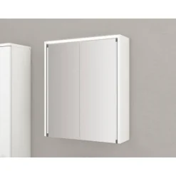 LED-Spiegelschrank 'Nelma' weiß Hochglanz 54 x 63 x 15 cm