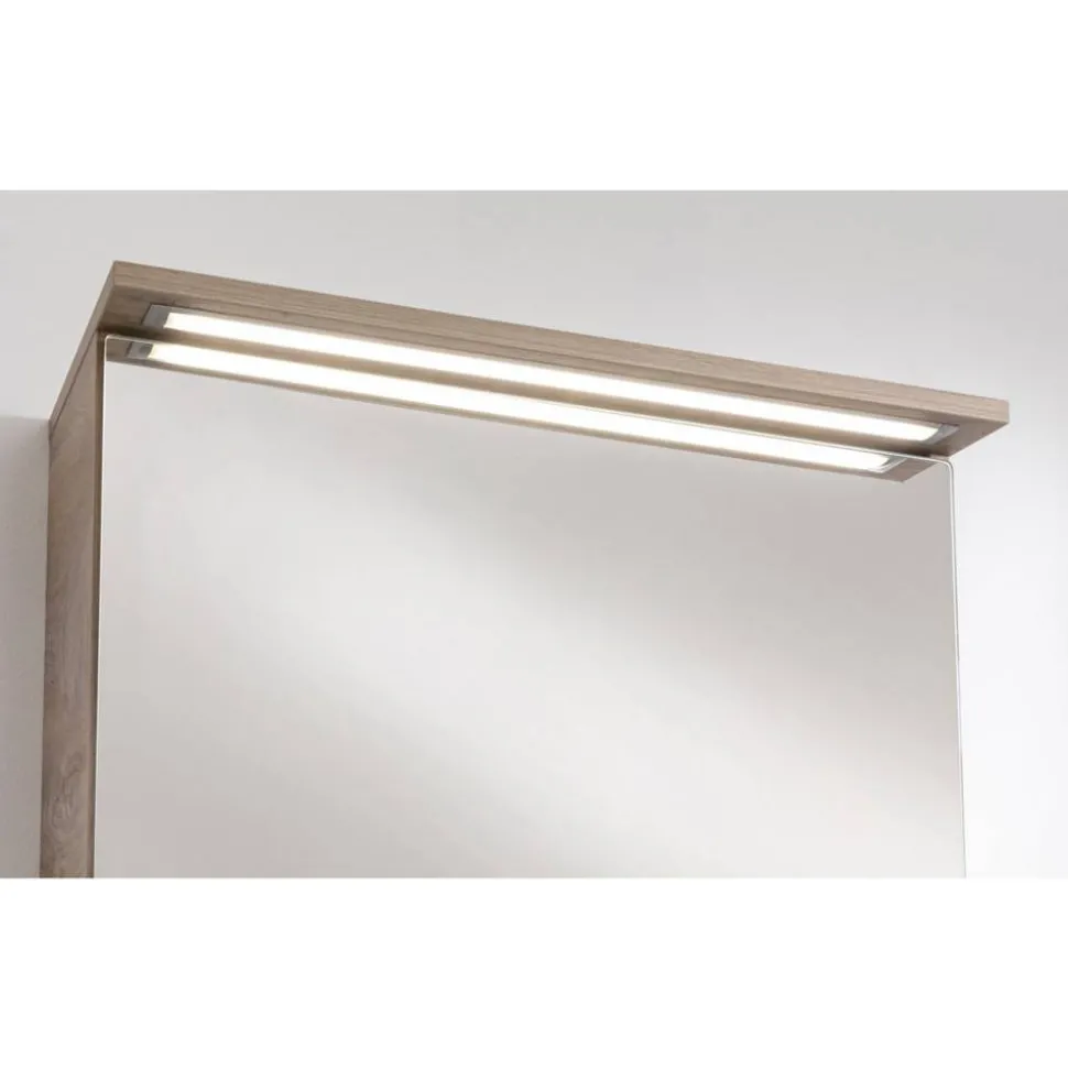 LED-Spiegelschrank 'Oxford' braun 60,2 x 69,6 x 20 cm