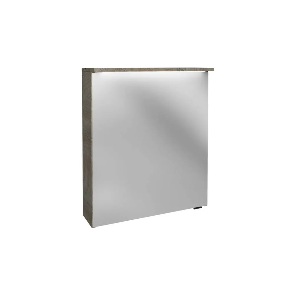 LED-Spiegelschrank 'Oxford' braun 60,2 x 69,6 x 20 cm