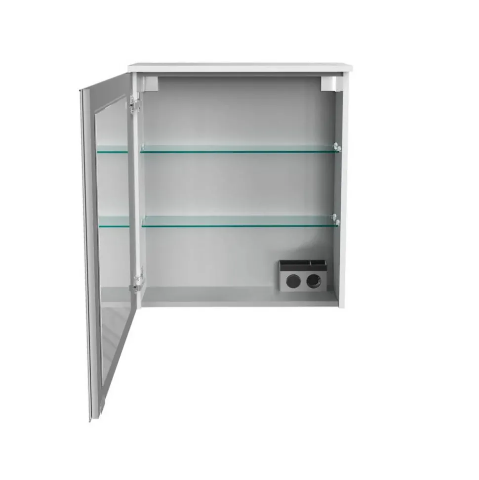 LED-Spiegelschrank 'Oxford' weiß 60,2 x 69,6 x 20 cm