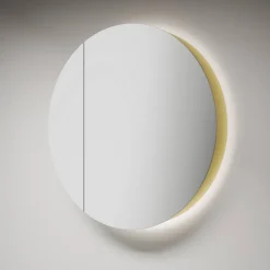 LED-Spiegelschrank 'Picasso' goldfarben Ø 60 x 8,9 cm