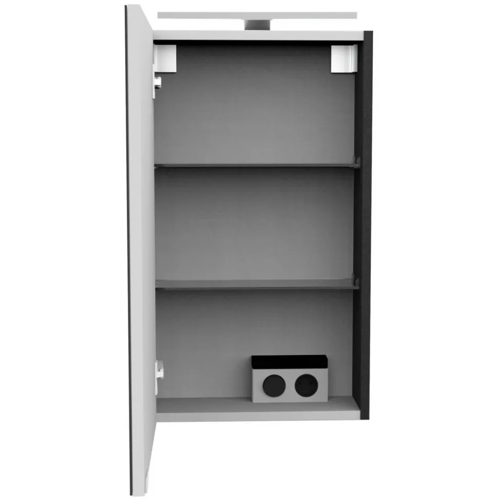 LED-Spiegelschrank 'SBC' anthrazit 40 x 68 x 15,3 cm links