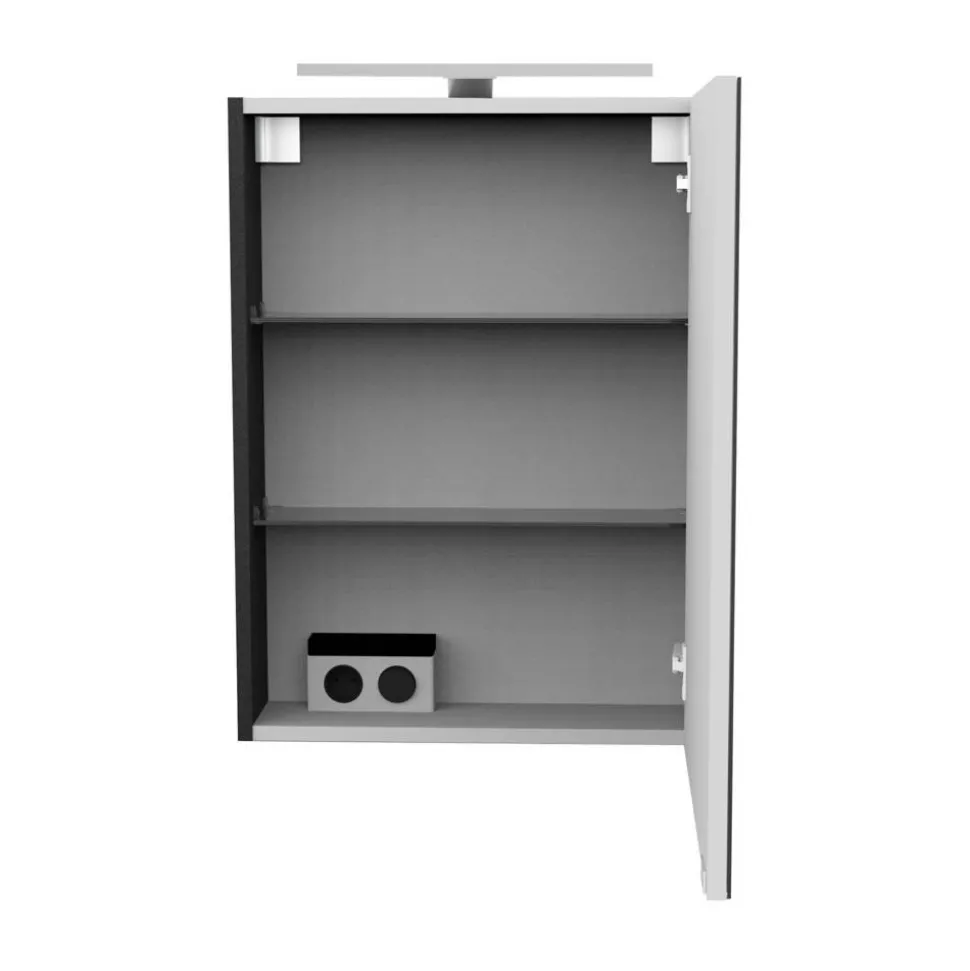LED-Spiegelschrank 'SBC' anthrazit 50 x 68 x 15,3 cm rechts