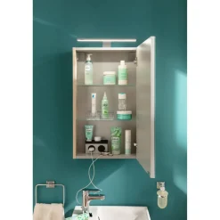LED-Spiegelschrank 'SBC' braun 40 x 68 x 15,3 cm rechts