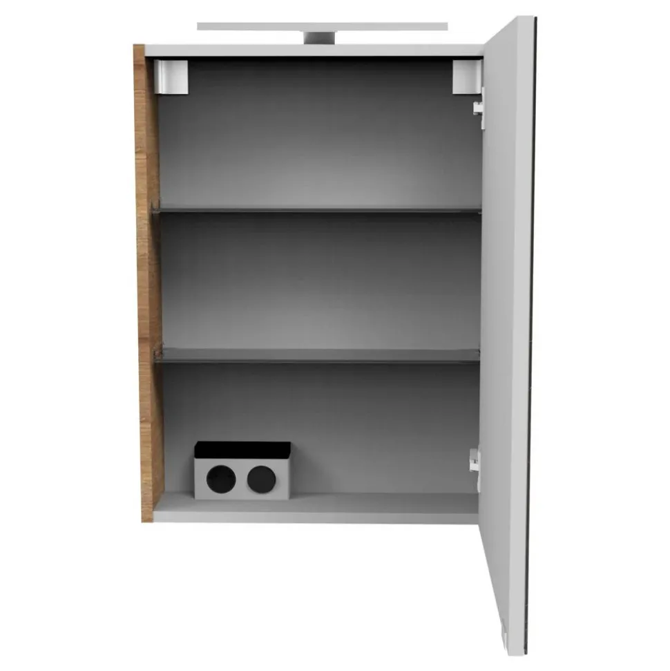 LED-Spiegelschrank 'SBC' braun 50 x 68 x 15,3 cm rechts