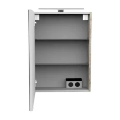 LED-Spiegelschrank 'SBC' braun 50 x 68 x 15,3 cm links