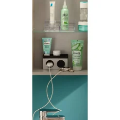 LED-Spiegelschrank 'SBC' braun 50 x 68 x 15,3 cm links