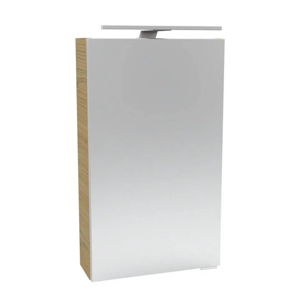 LED-Spiegelschrank 'SBC' braun 40 x 68 x 15,3 cm links