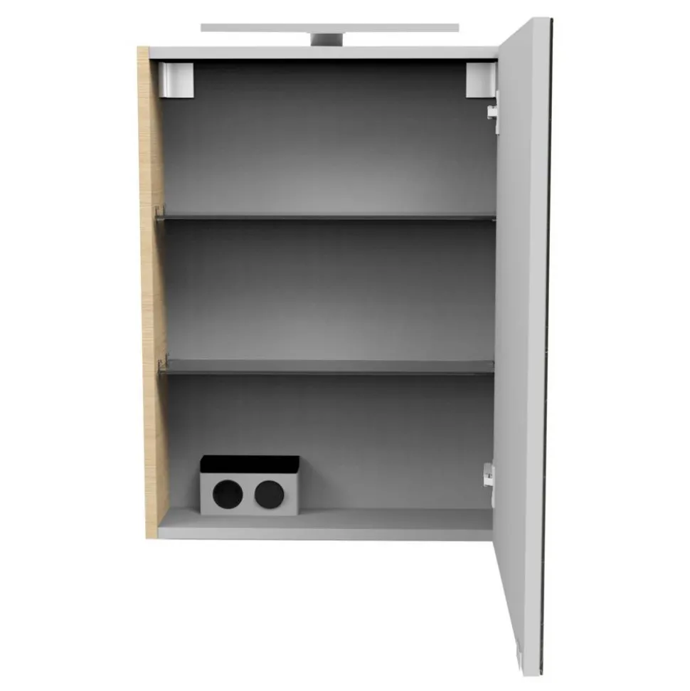 LED-Spiegelschrank 'SBC' braun 50 x 68 x 15,3 cm rechts
