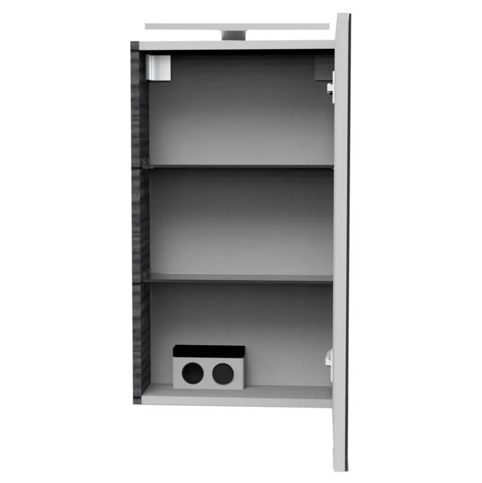 LED-Spiegelschrank 'SBC' dunkelbraun 40 x 68 x 15,3 cm rechts