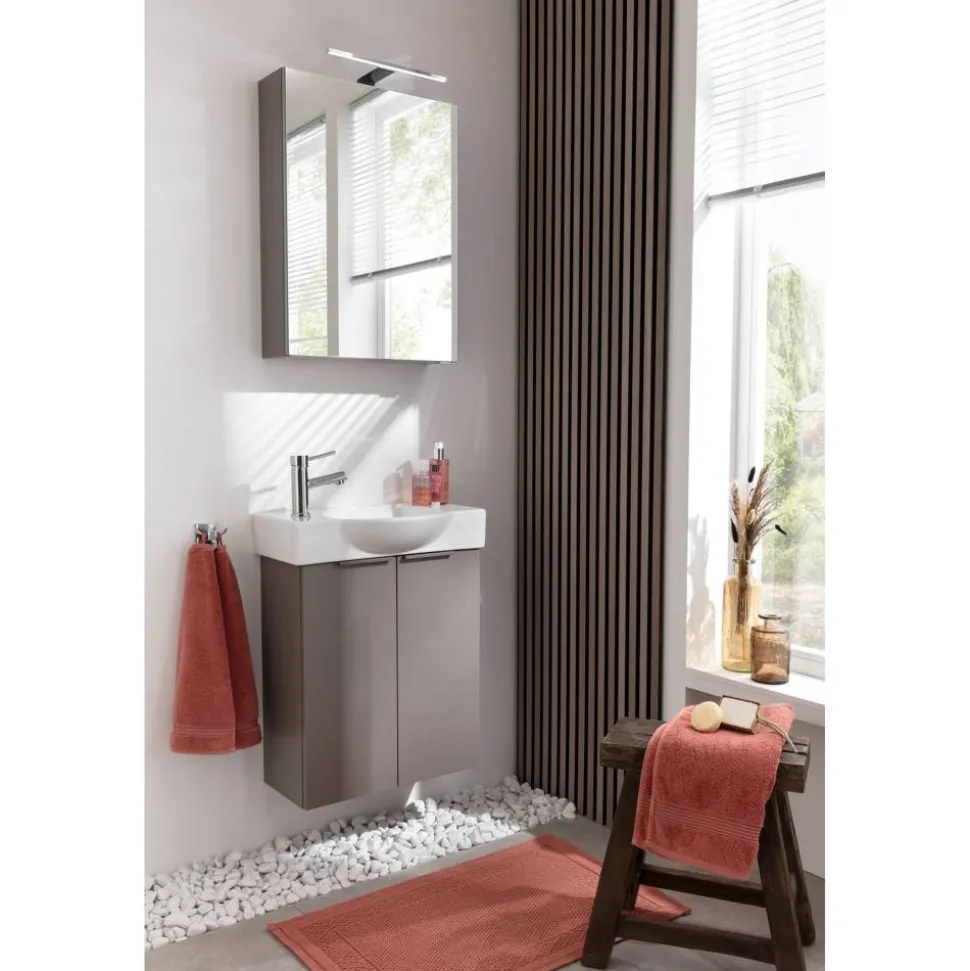 LED-Spiegelschrank 'SBC' grau 50 x 68 x 15,3 cm links
