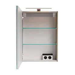 LED-Spiegelschrank 'SBC' grau 50 x 68 x 15,3 cm links