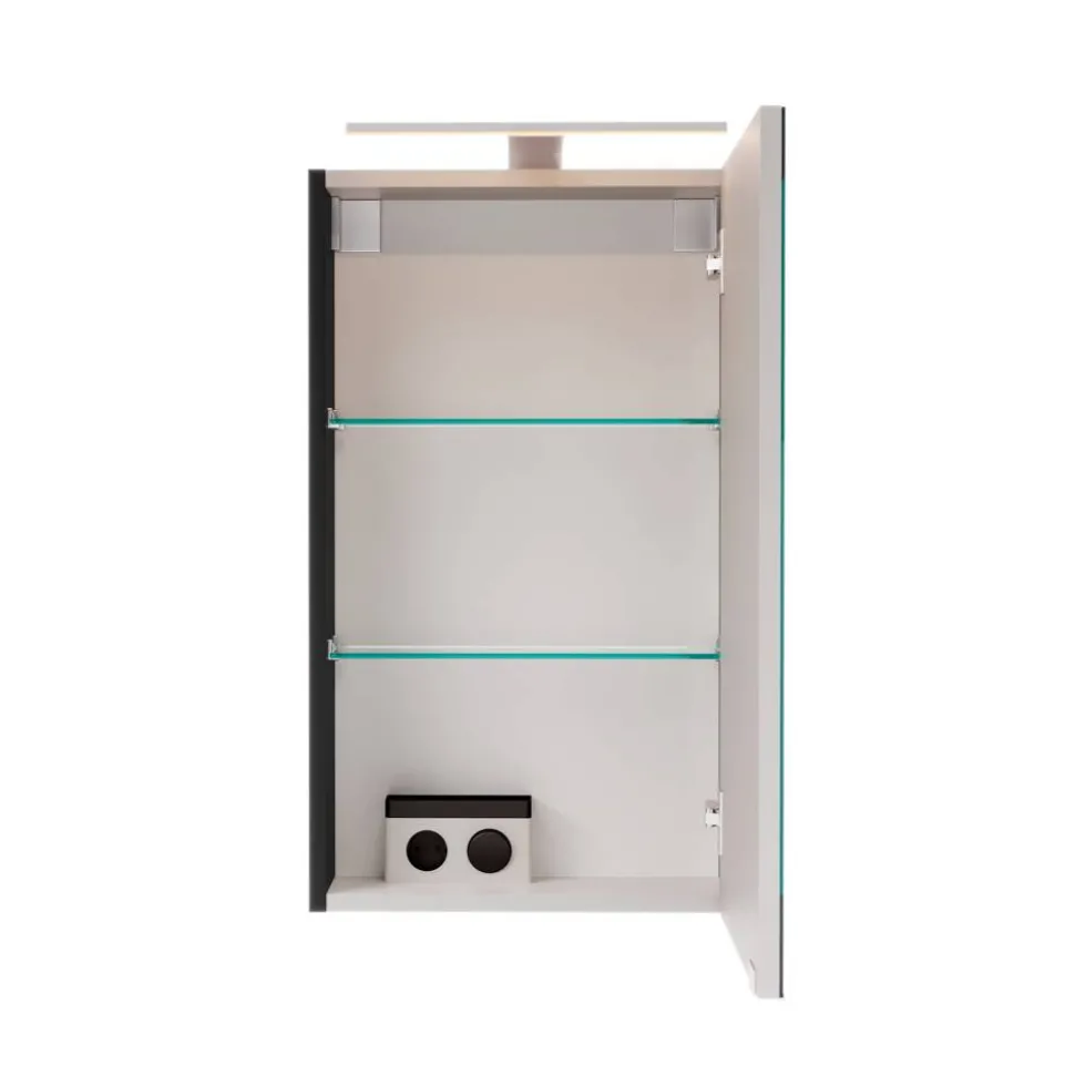 LED-Spiegelschrank 'SBC' schwarz matt 40 x 68 x 15,3 cm rechts