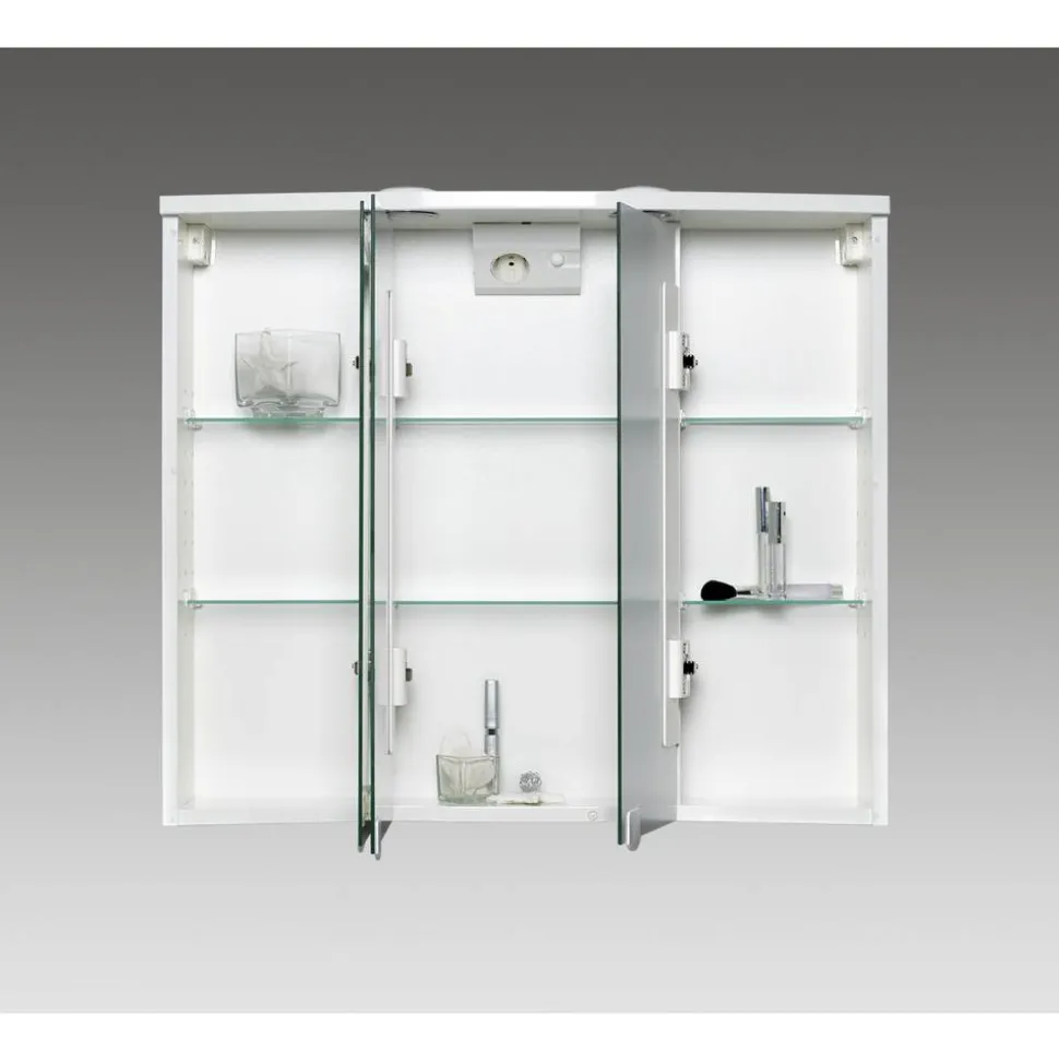 LED-Spiegelschrank 'Trava' weiß matt 75 x 65 x 22 cm