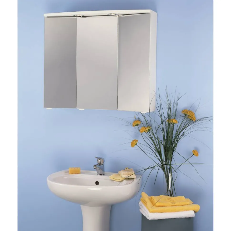 LED-Spiegelschrank 'Trava' weiß matt 75 x 65 x 22 cm