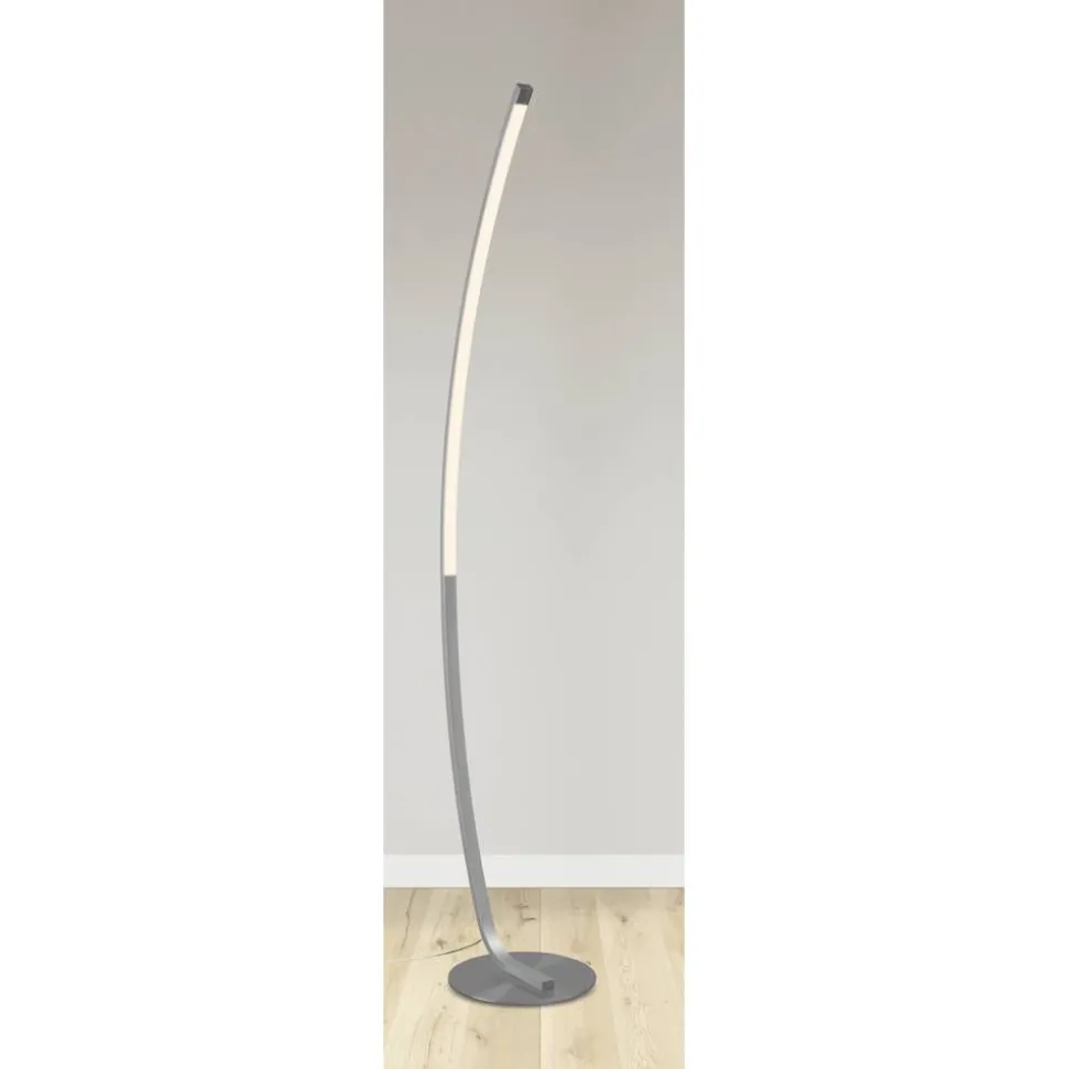 LED-Stehleuchte 'Aljona' silberfarben 148 cm
