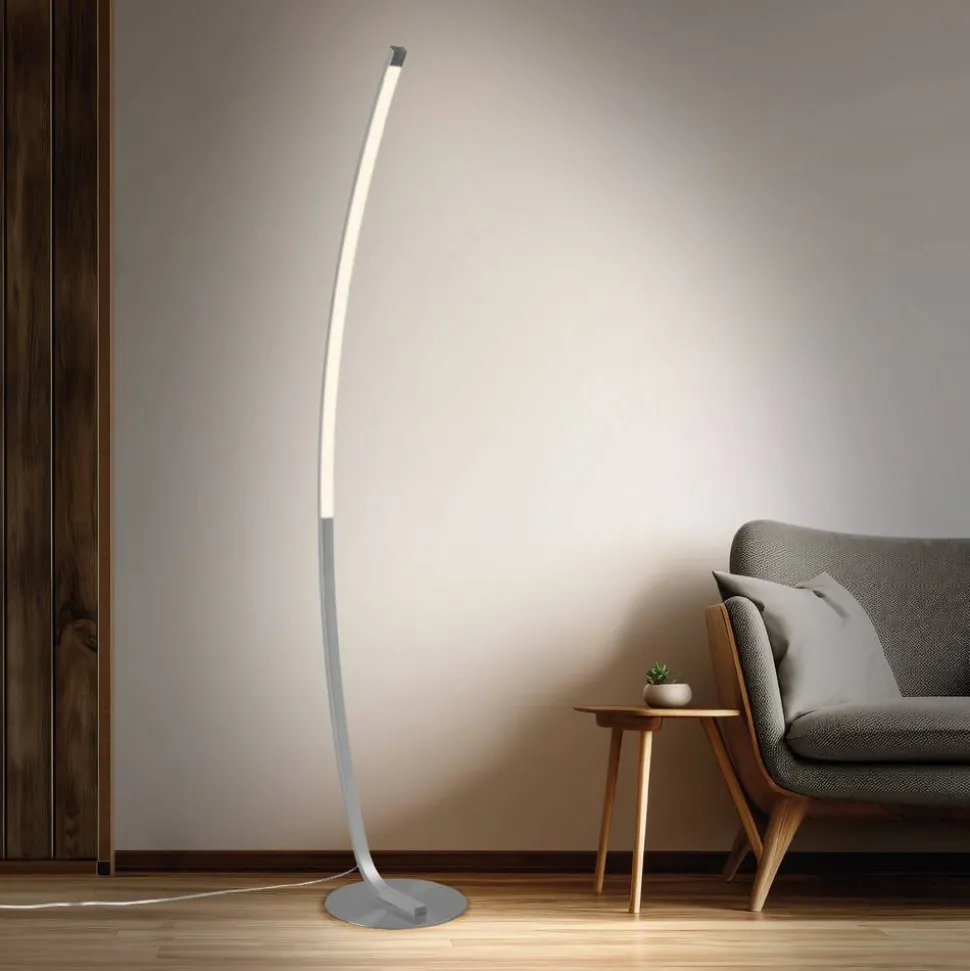 LED-Stehleuchte 'Aljona' silberfarben 148 cm