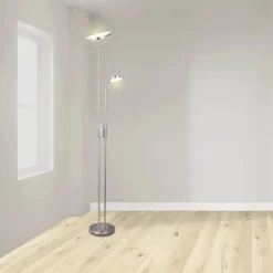 LED-Stehleuchte 'Smilla' silber 180 cm
