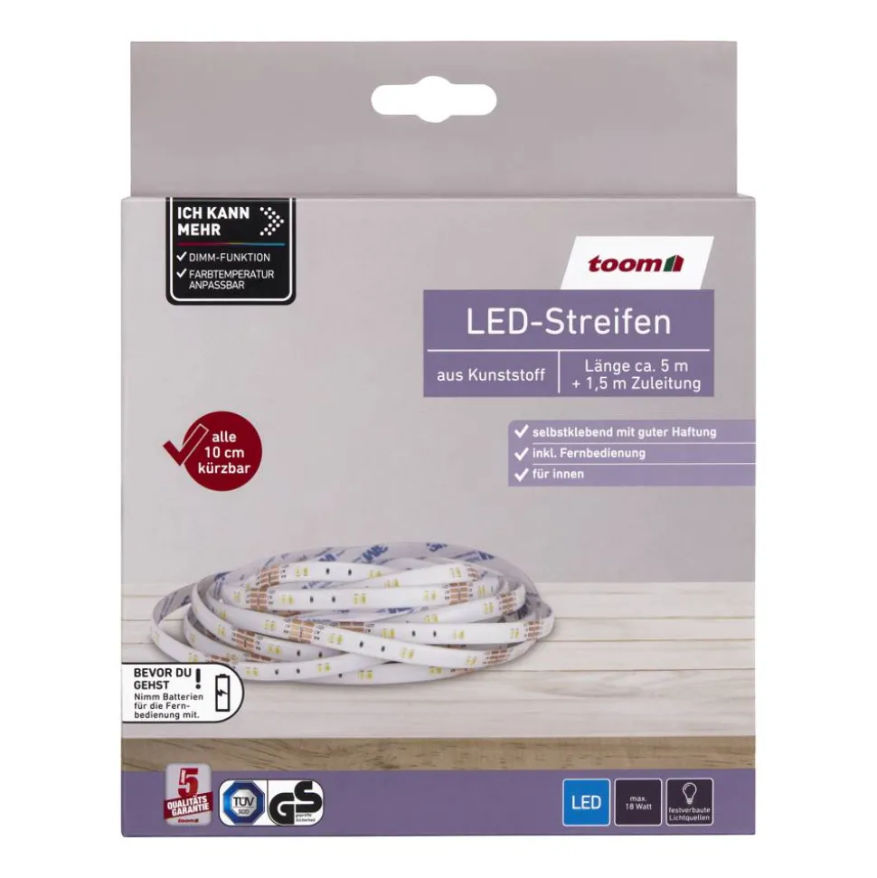 LED-Streifen weiß 5 m