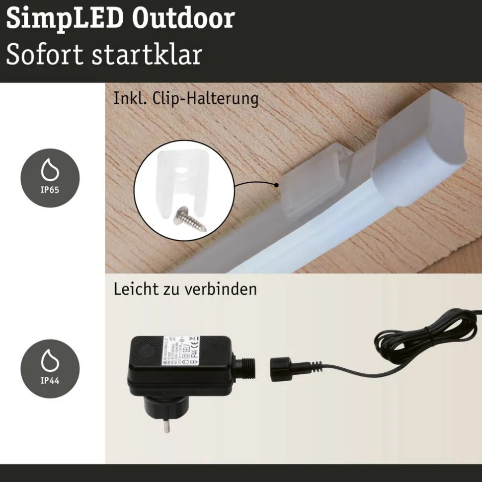 LED-Strip 'SimpLED Outdoor Warmweiß Komplettset' 5 m 20 W Weiß