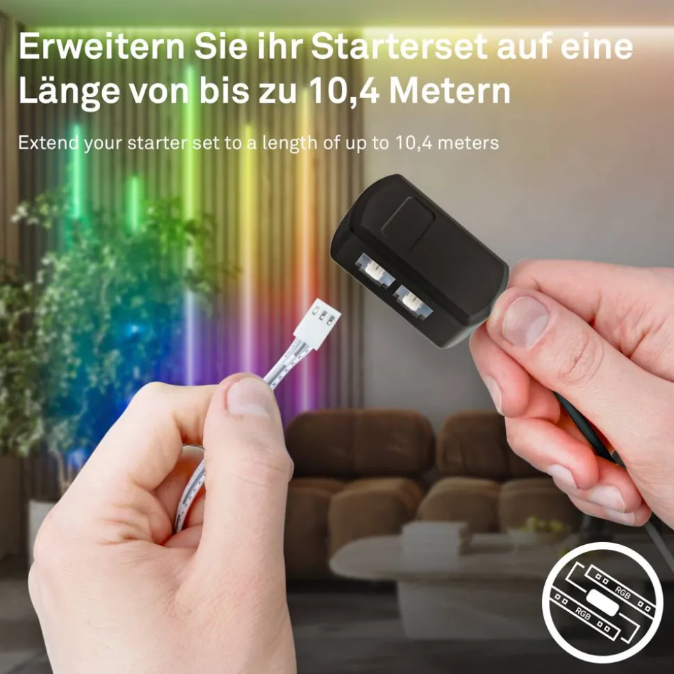 LED Stripe Ergänzungs-Set 'Pimp your Panel' RGB/W 250 lm 3000 K einstellbares weiß 2,6 m 230V geeignet für Akustikpaneele