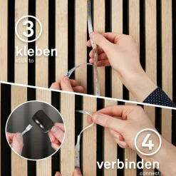 LED Stripe Ergänzungs-Set 'Pimp your Panel' RGB/W 250 lm 3000 K einstellbares weiß 2,6 m 230V geeignet für Akustikpaneele