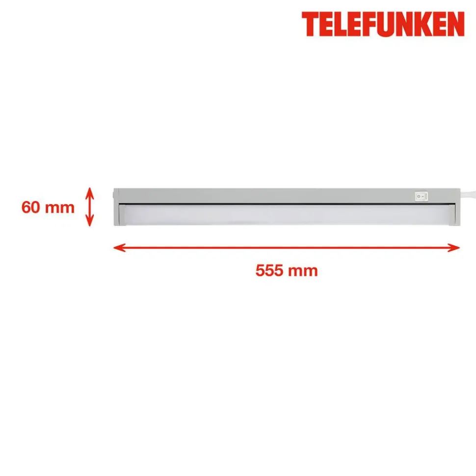 LED-Unterbauleuchte 'NUIT' grau 10 W 55,5 x 6 x 2,5 cm