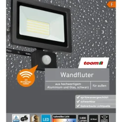 LED-Wandfluter mit Bewegungsmelder schwarz 50 W 3800 lm