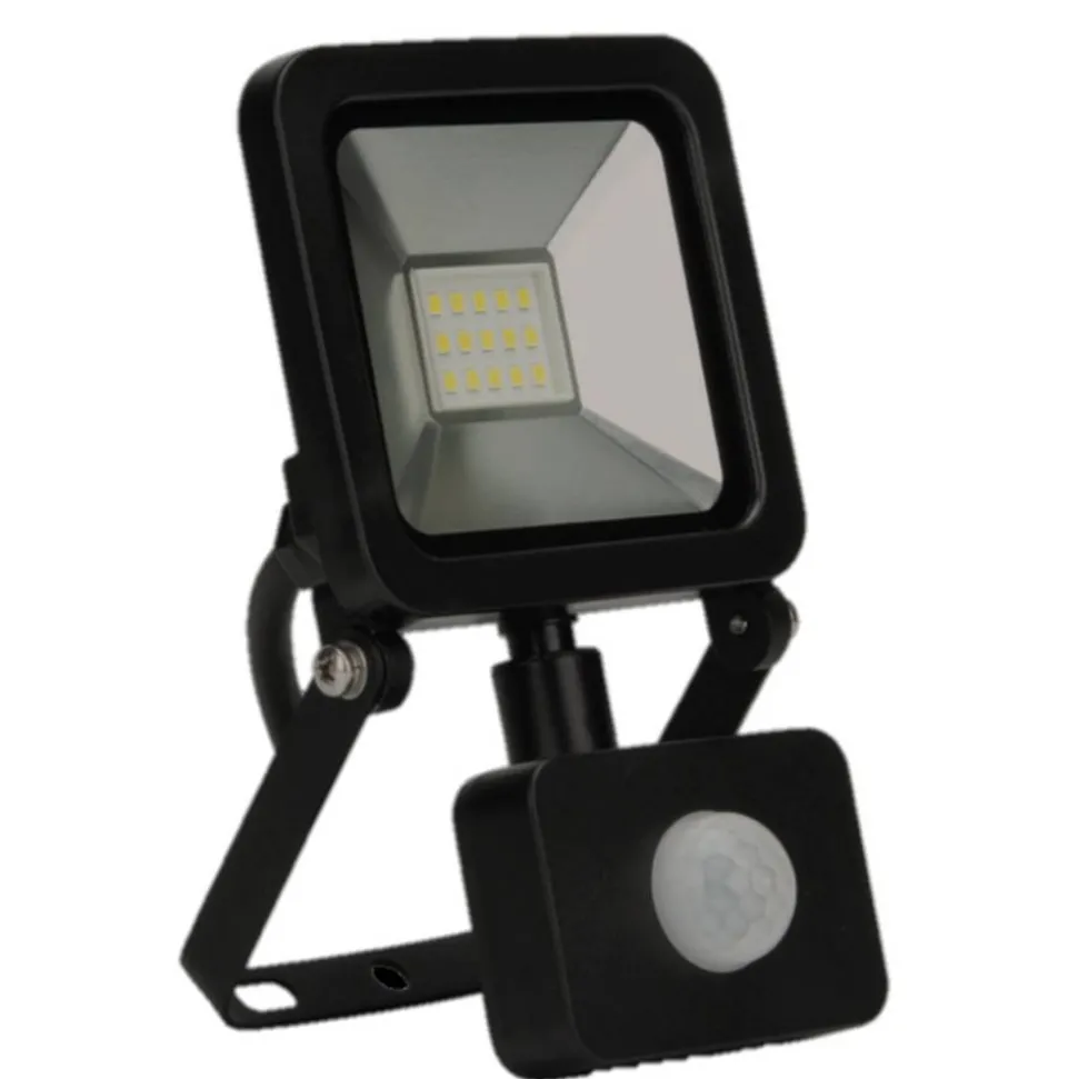 LED-Wandfluter mit Bewegungsmelder schwarz 10 W 720 lm