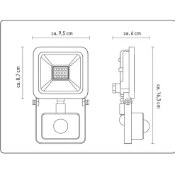 LED-Wandfluter mit Bewegungsmelder schwarz 10 W 720 lm