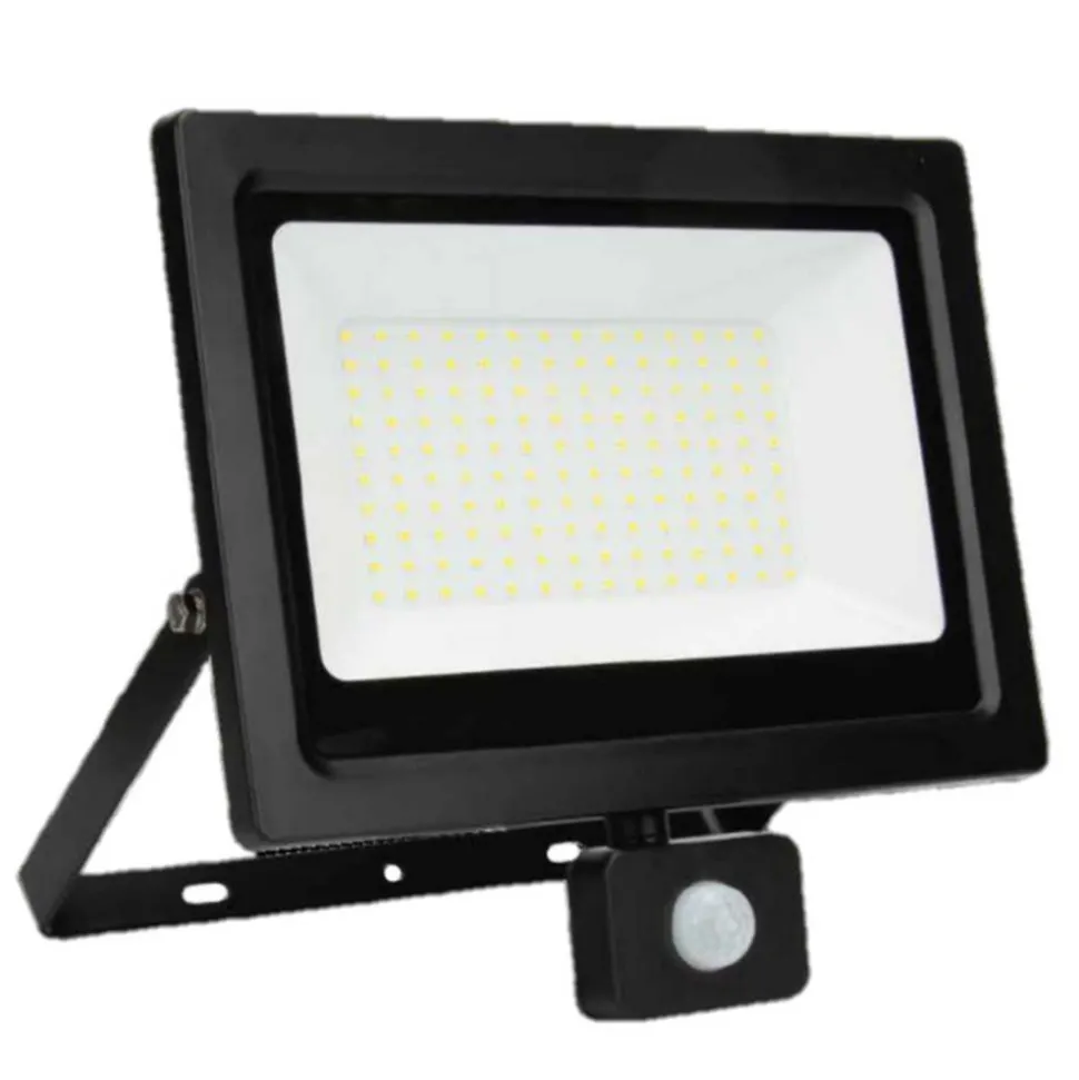 LED-Wandfluter mit Bewegungsmelder schwarz 100 W 7600 lm