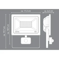 LED-Wandfluter mit Bewegungsmelder weiß 50 W 3850 lm