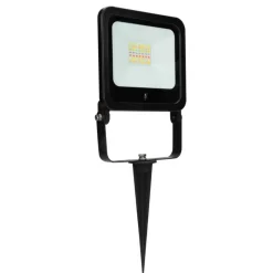LED-Wandfluter schwarz mit Erdspieß 14,7 x 13,8 cm 24 W 1800 lm