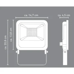 LED-Wandfluter schwarz 14,7 x 13,8 cm 24 W 1800 lm