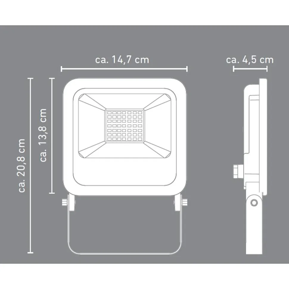 LED-Wandfluter schwarz 14,7 x 13,8 cm 24 W 1800 lm