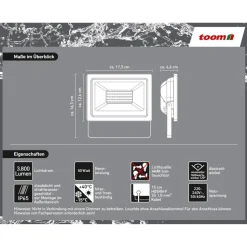 LED-Wandfluter weiß 50 W 3800 lm