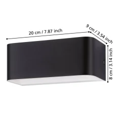 LED-Wandleuchte 'Sania 4' schwarz/weiß 20 x 8 cm